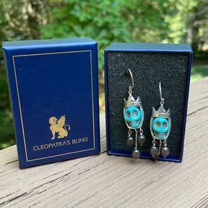 Cleopatra’s Bling Arcadia Anassa Sterling Silver Skull Earrings